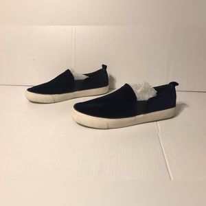 Gap navy velvet slip on casual shoes sneakers women size 8.5